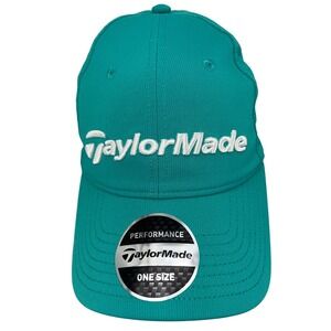 TaylorMade Performance Golf Hat Mens Teal Green Adjustable Strapback Cap NEW
